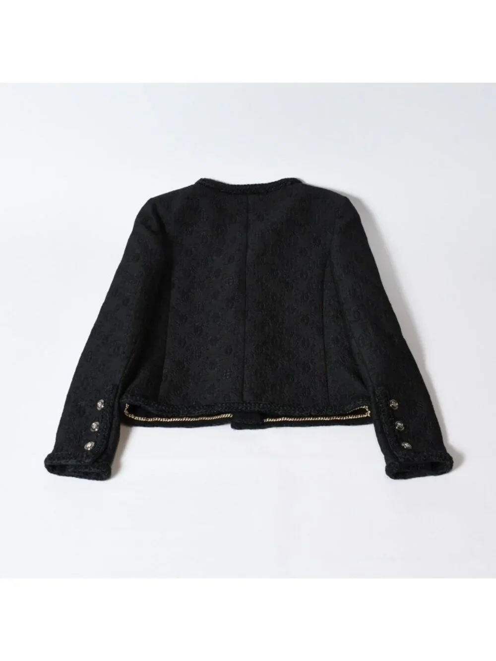 Chanel Tweed Jacket CC Logo Black